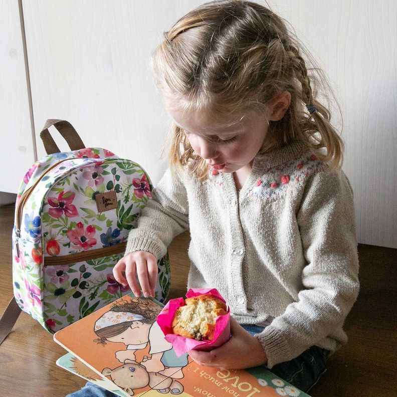 Mochila Infantil niñas sustentable diseño flores Paper Home-6