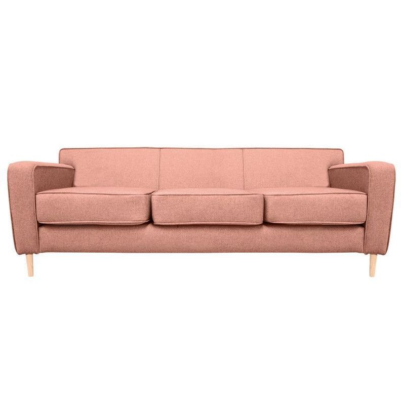 Sofa Lilen Felpa Palo Rosa 3 Cuerpos