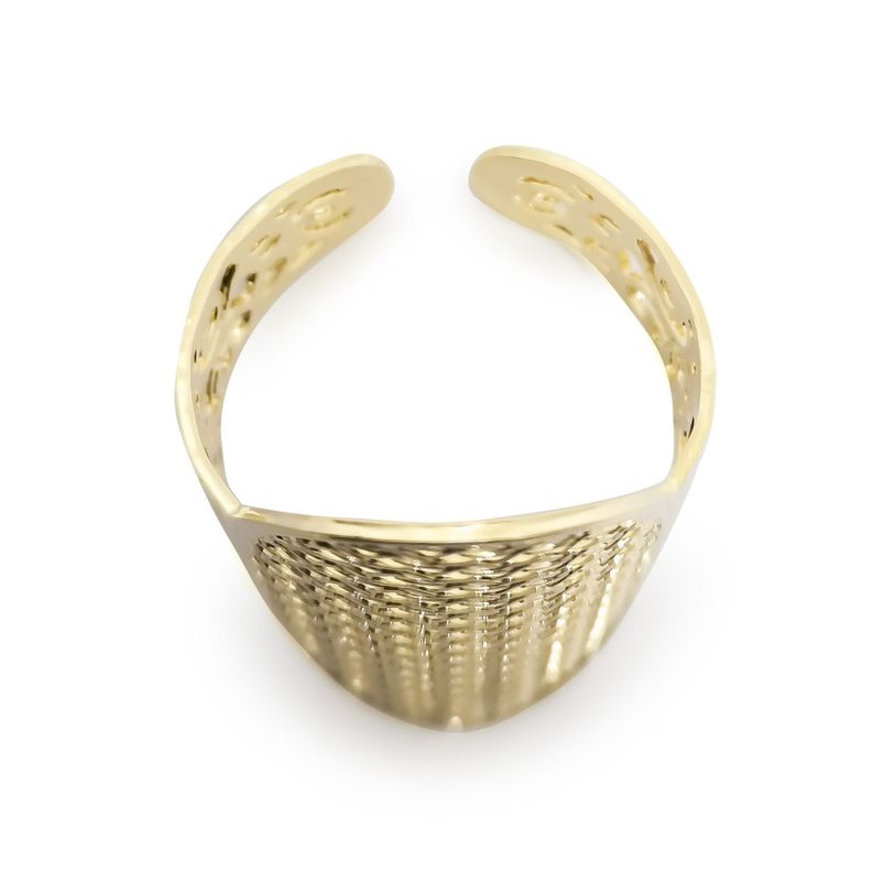 Anillo Ovalado Tejido Enchapado Oro 18K Ajustable-1