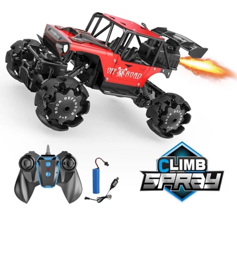 Auto Control Remoto 2,4 Ghz  4x4 Metalico, Spray 1:14, Rojo