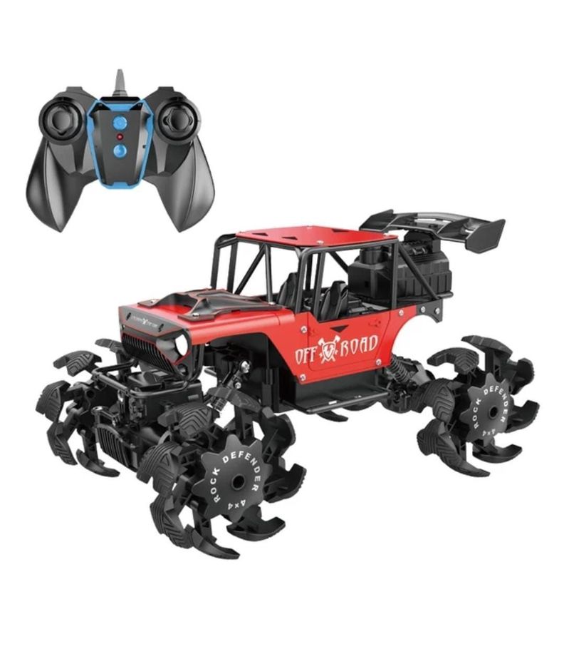 Auto Control Remoto 2,4 Ghz 4x4 Metálico, Spray 1:14, Rojo