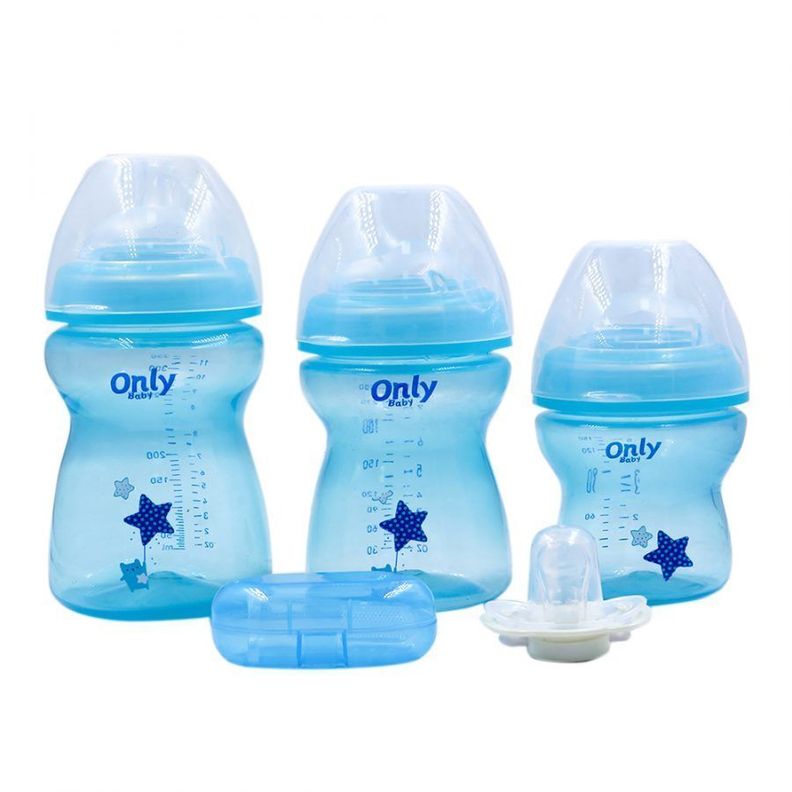 Set de Mamaderas y Chupete para Bebes kit de bebe Azul CG-10-0