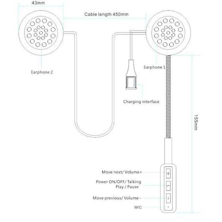Manos libres MH01 bluetooth impermeables para moto-2