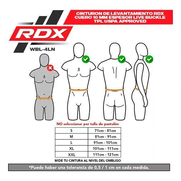 Cinturón De Levantamiento Rdx Cuero 10Mm - Wbl-4ln-7