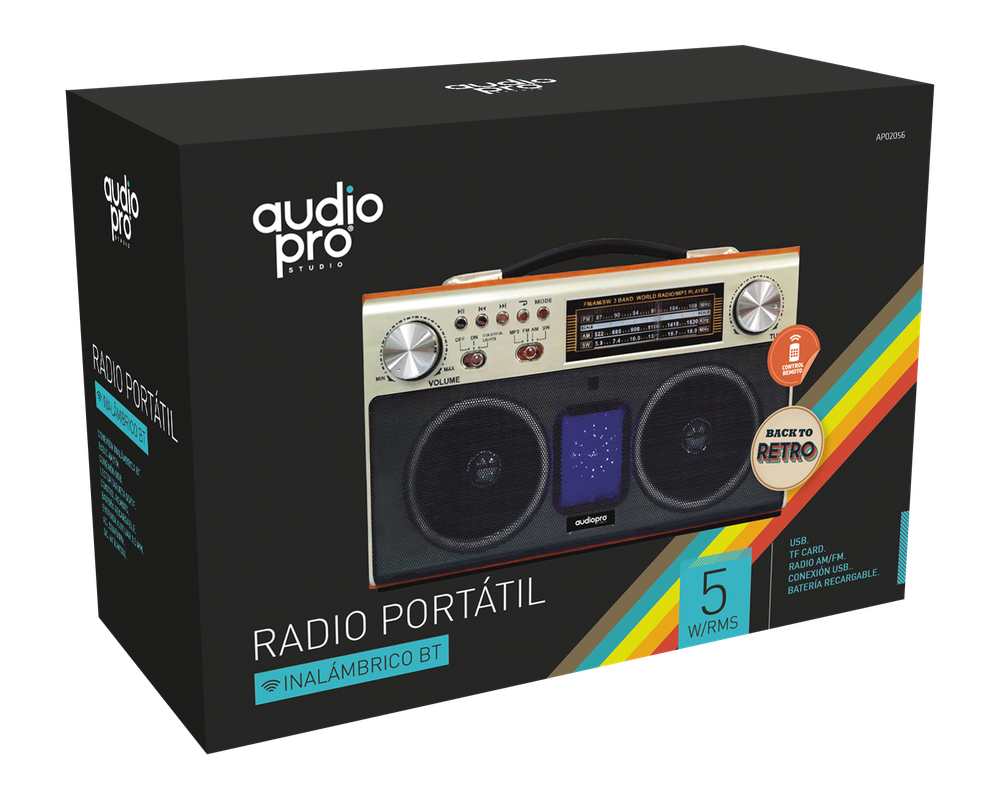 Radio Retro Bluetooth AUX 3.5mm Grabadora 10W RMS Audiopro-1