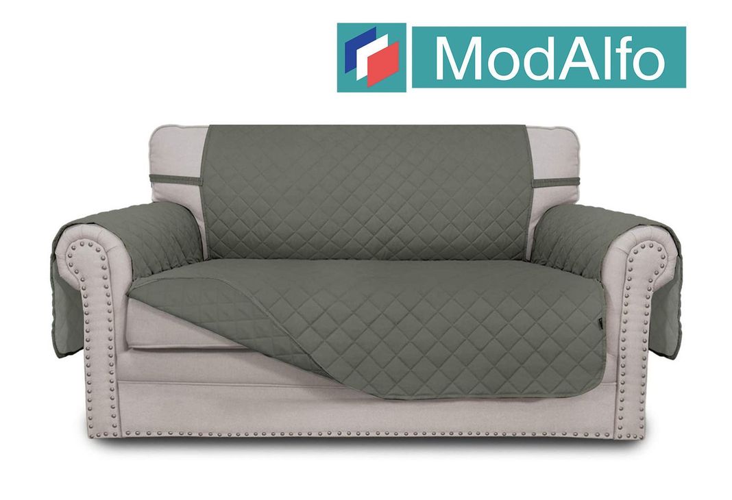 Funda para sofá 2 cuerpos gris 85 x 135 cm -1