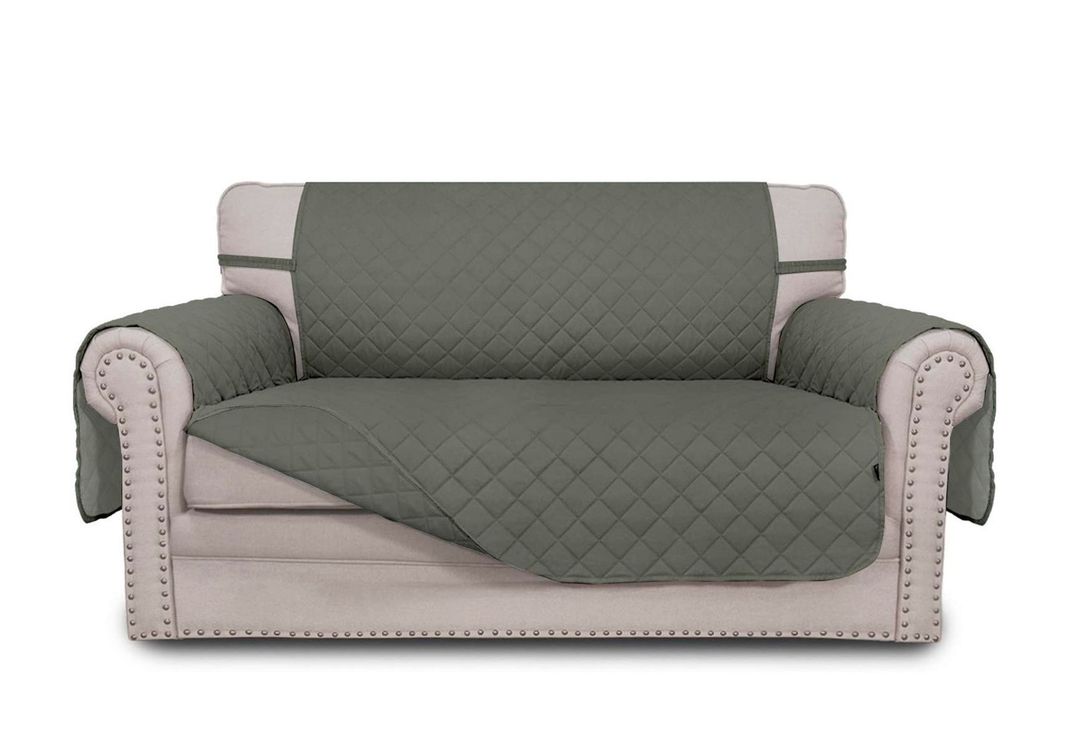 Funda para sofá 2 cuerpos gris 85 x 135 cm -0