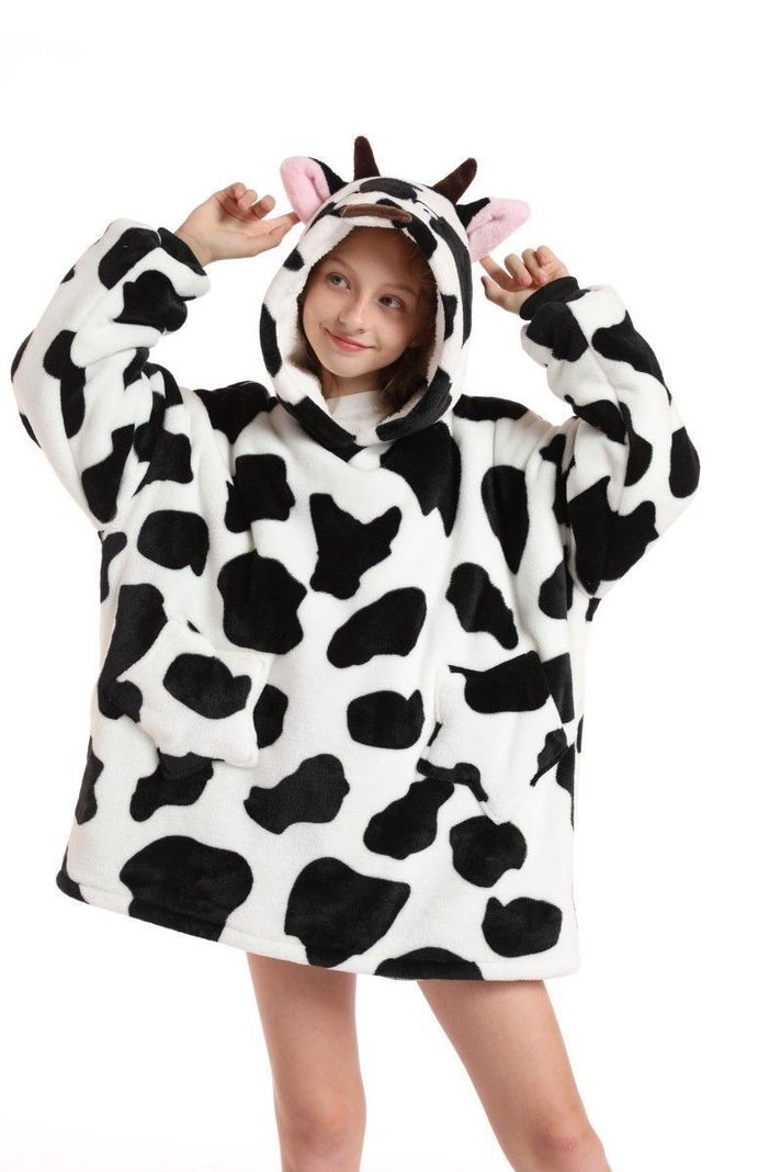 PIJAMA BATA FRAZADA VACA  NIÑA 7-8-0