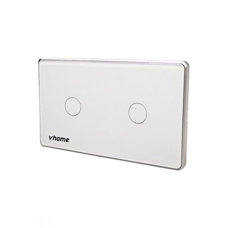 Interruptor Wifi RF Vhome Vector Design LN Touch 2 Canales Compatible Con Google Home y Alexa-0