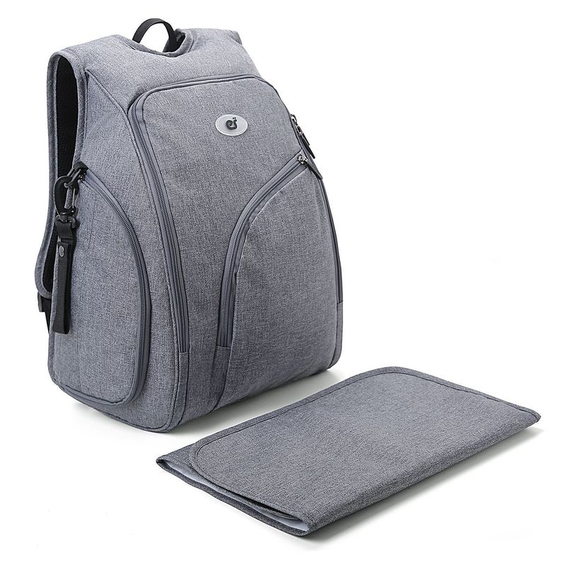 Mommore Mochila para pañales 360 - apertura completa - gris-0
