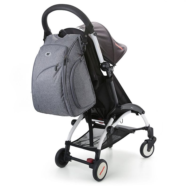 Mommore Mochila para pañales 360 - apertura completa - gris-2