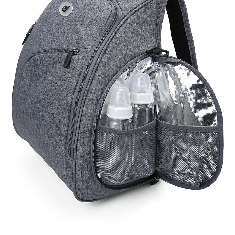 Mommore Mochila para pañales 360 - apertura completa - gris-5