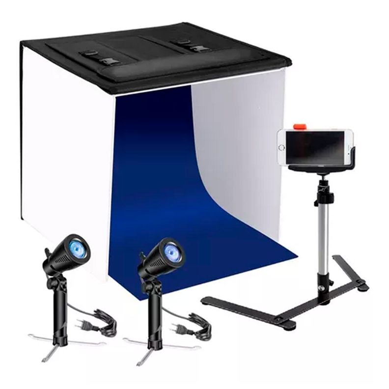 Set Estudio Fotográfico Profesional Portátil Con Accesorios+-0
