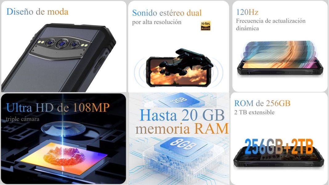 Doogee V30T - 5G Resistente RAM 12GB, 108MP Visión Nocturna-2