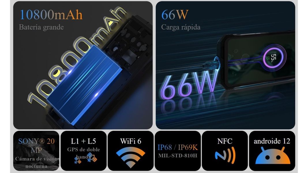 Doogee V30T - 5G Resistente RAM 12GB, 108MP Visión Nocturna-3