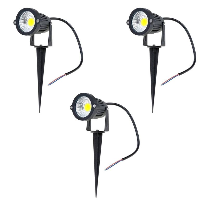 Pack 3 Foco LED Estaca Jardín 6W RGB-0