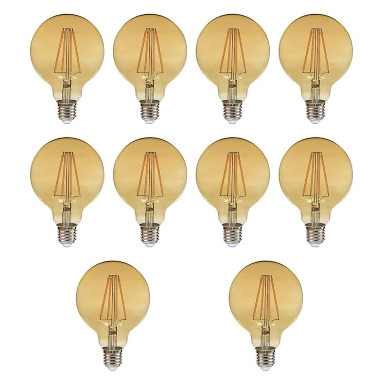 Pack 10 Ampolleta LED E-27 Filamento 4W G80-0