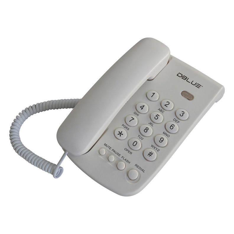 Teléfono Fijo Sobremesa O Pared Números Grandes Blanco - PuntoStore-0
