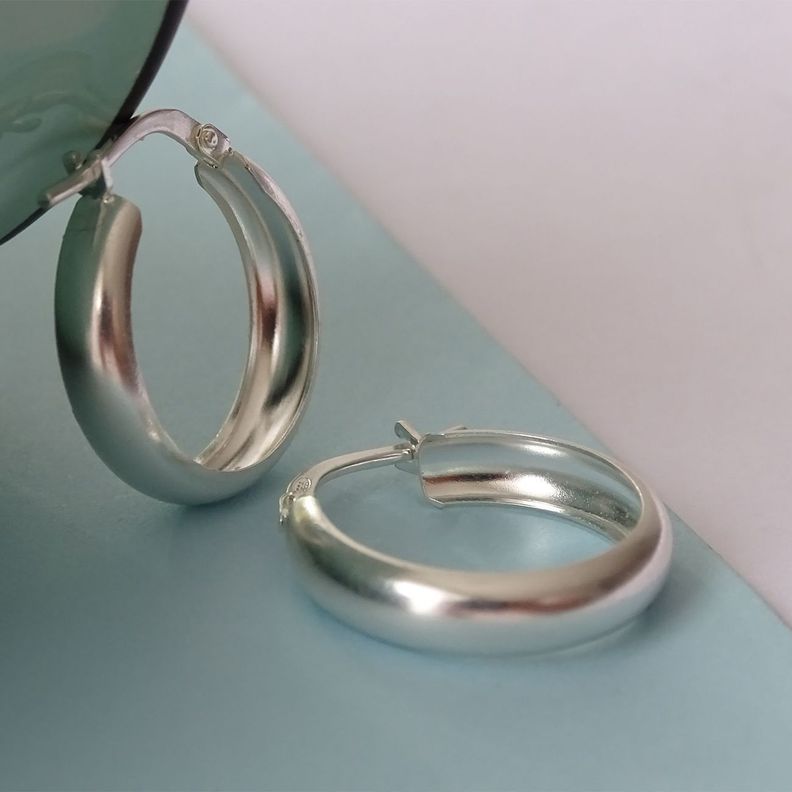 Aros Argollas De Plata 925 Lisa 2 Cm - MABELITA-2