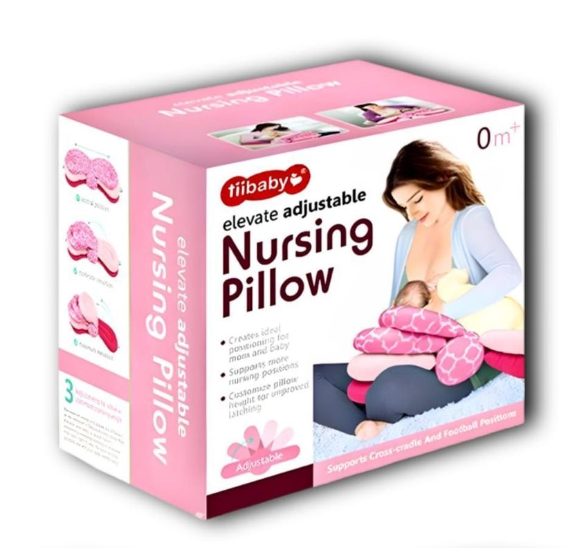 Almohada de Lactancia Rosada 3 Niveles Multiuso Para Bebés-4