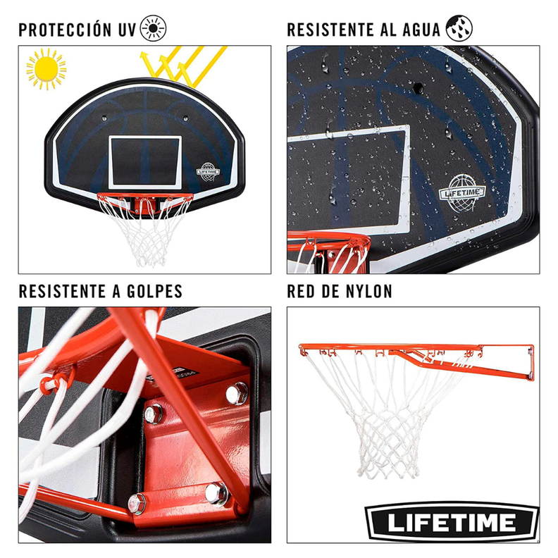 Aro Basketball Tablero Polietileno 112 x 72 cm-3