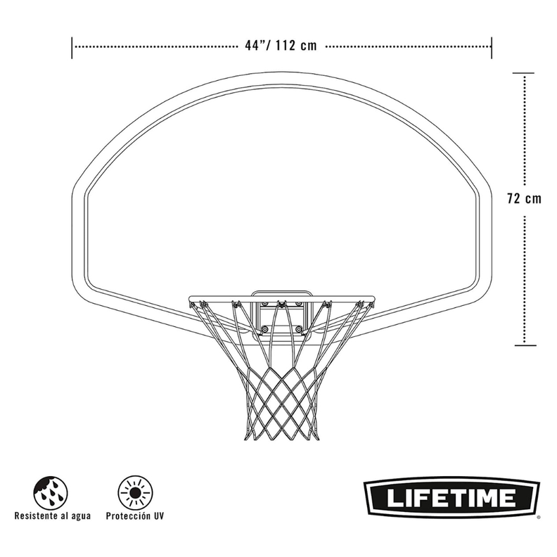 Aro Basketball Tablero Polietileno 112 x 72 cm-4