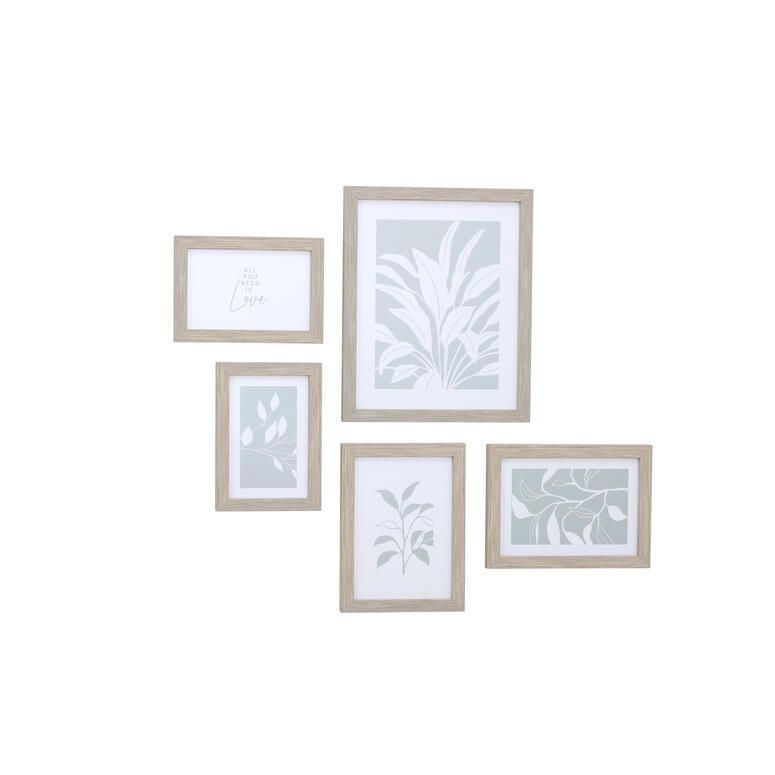 Set 5 marcos madera (2 10x15 - 2 13x18 - 1 20x25) Natural 2 10x15 + 2 13x18 + 1 20x25-0