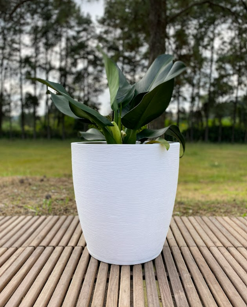 MACETERO FLORIDIS AMSTERDAM BLANCO 45CM CON PLATO-3