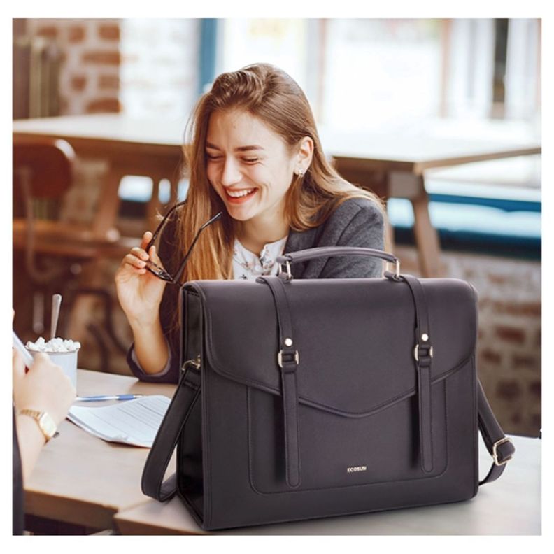 Ecosusi - Maletín Vint Myosotis para 15.6" - Negro-1