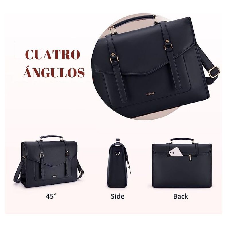 Ecosusi - Maletín Vint Myosotis para 15.6" - Negro-5