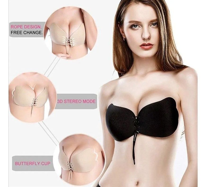 Sosten Mágico Invisible Brasier Copa Adherible Push Up Strap-3
