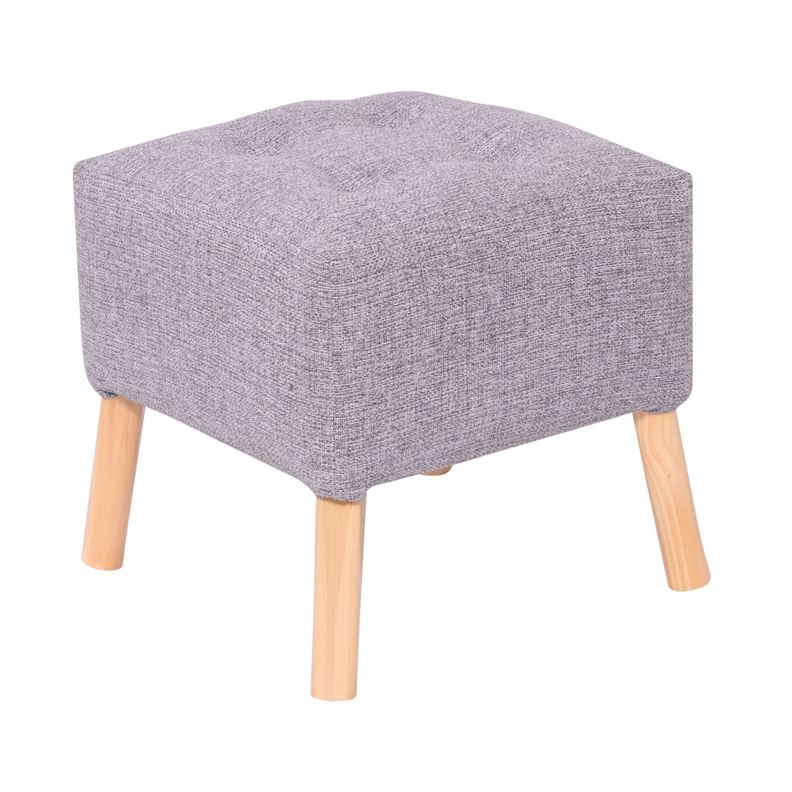 Pouf Alemania Gris Claro Omega 42x42x43 cm Máxima Design-0
