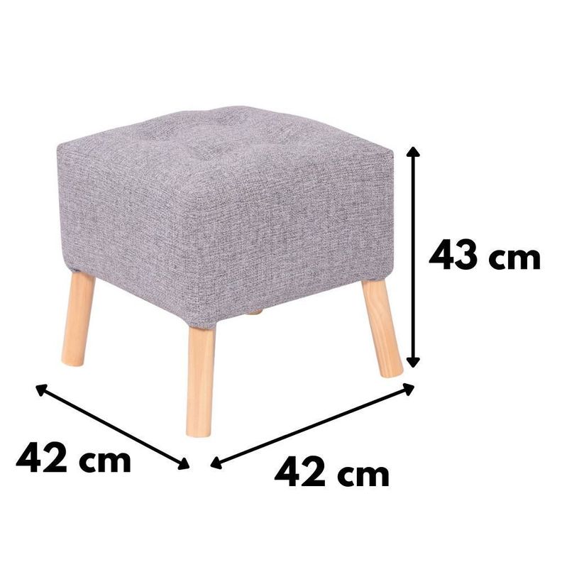 Pouf Alemania Gris Claro Omega 42x42x43 cm Máxima Design-3