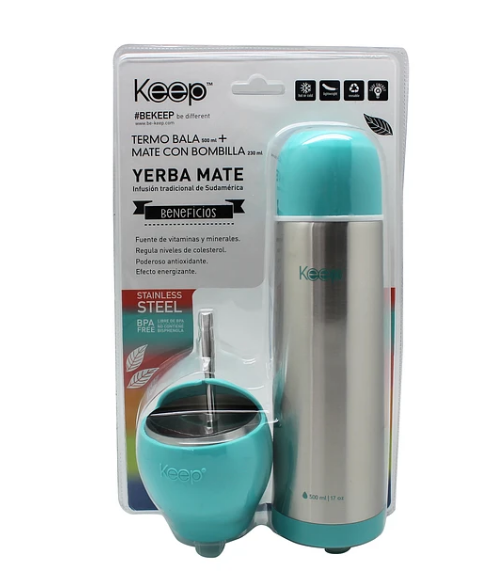 SET MATE + TERMO BALA KEEP celeste-0
