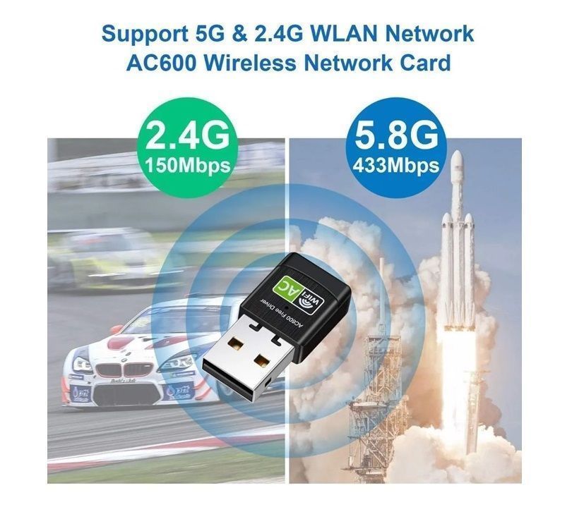 Antena Adaptador Usb Wifi Ultra Rápido Dual Band 24g  5g-4