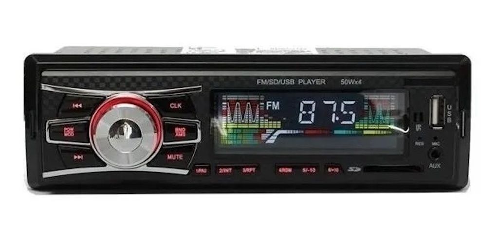 Radio De Auto 1 Din Bluetooth Usb Mp3 Microsd Aux Fm 213037-1