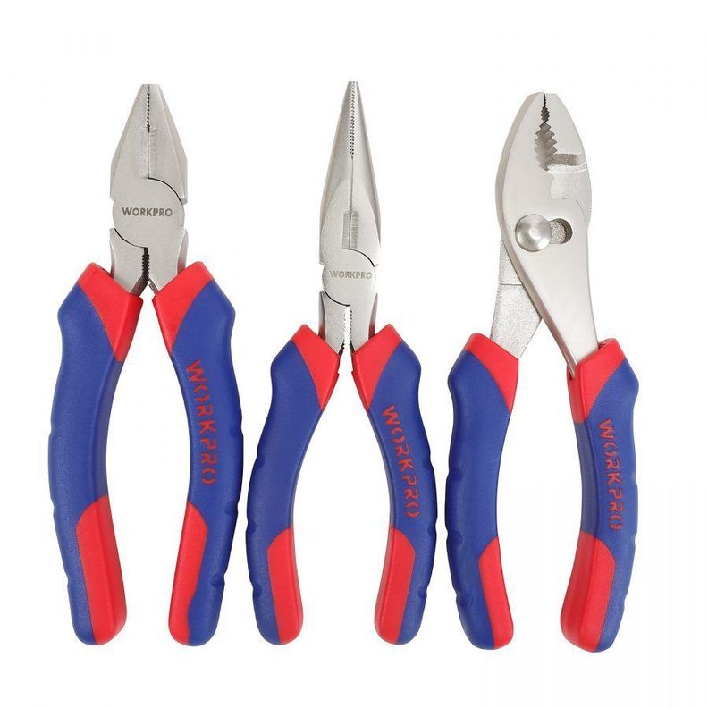 Set Kit Juego De Alicates Combinados Pinzas 3 Piezas Workpro-0