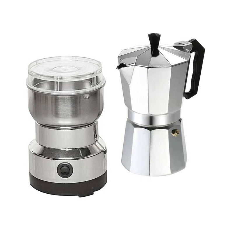 Pack Moledor Eléctrico De Café Cafetera Italiana Grecia grande-0