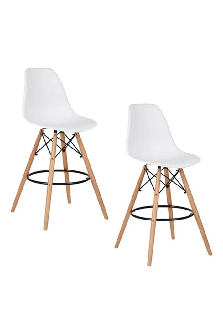 Pack 2 Sillas Piso De Bar Eames Taburete Alto