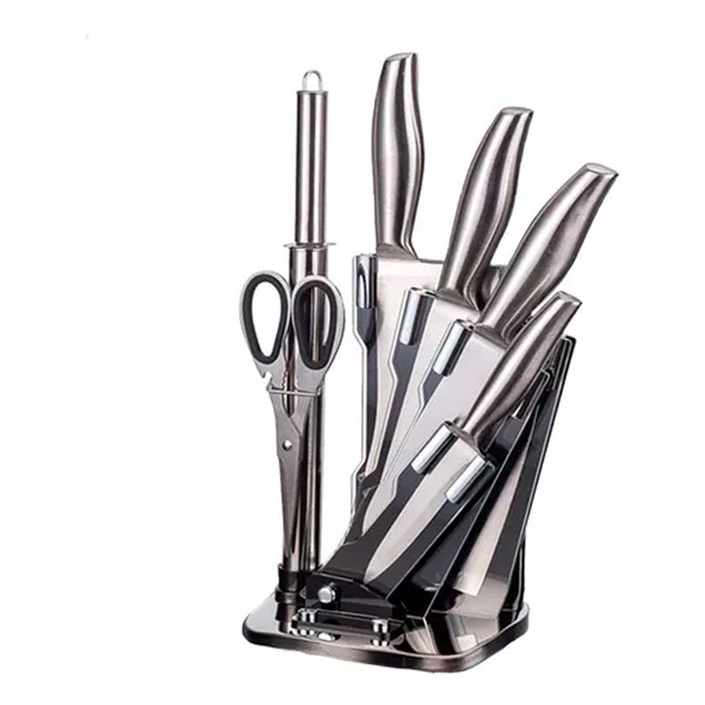 Set De Cuchillos 7Pzs Acero Inoxidable + Soporte-0