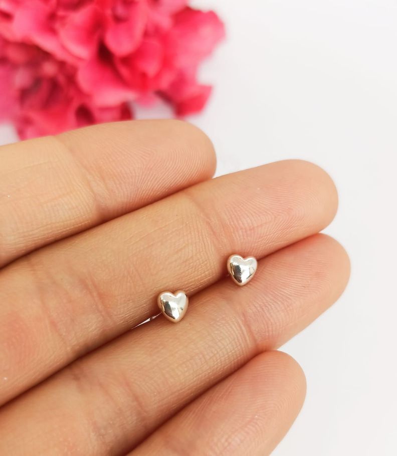 Set Conjunto Aros Seguridad Plata enchapado en Oro Cadena Corazón-4
