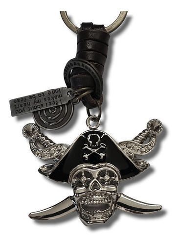 LLAVERO RASTA PIRATA PERLA NEGRA CON INSIGNIA AL65 Acero