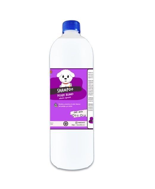 Kit Shampoo Para Perro Pelaje Blanco 1lt + Hueso Fémur Cerdo-1