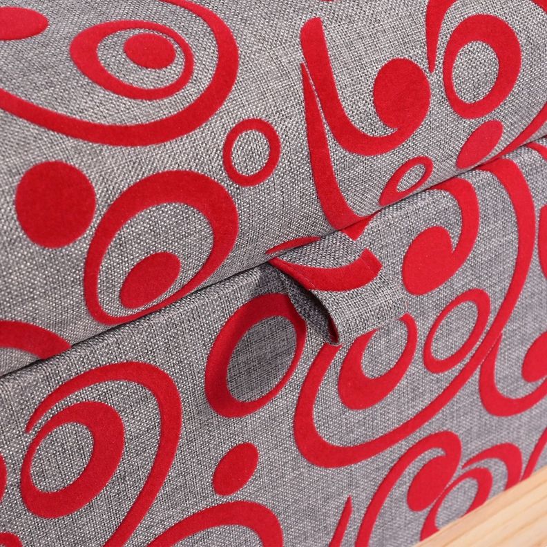 Banqueta con Baúl Incy Gris Rojo 120x40x50 cm Máxima Design-3