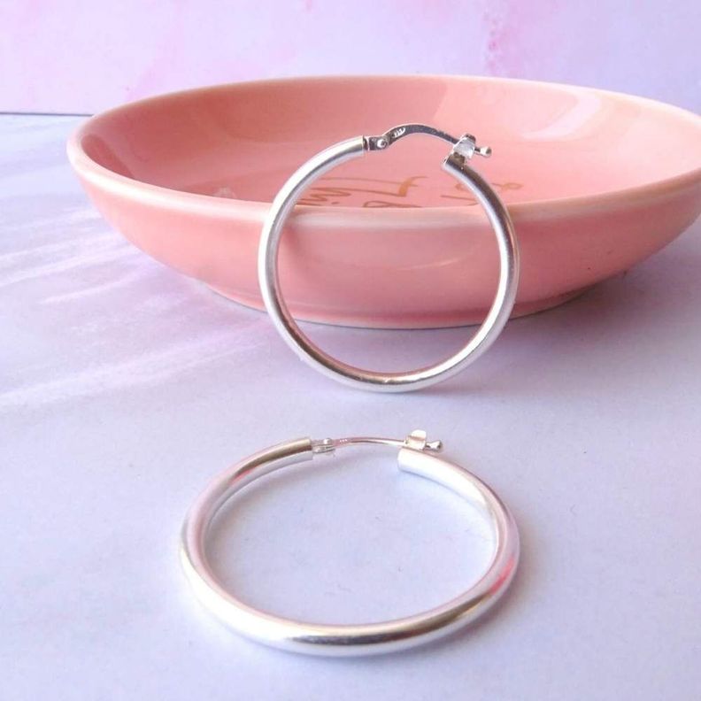 Aros De Plata 925 Argollas Gruesa 3cm - MABELITA-1