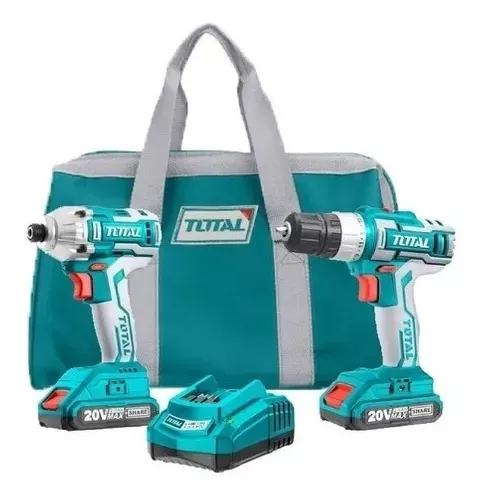 Kit Taladro Inalambrico + Llave de Impacto 20V Total-0