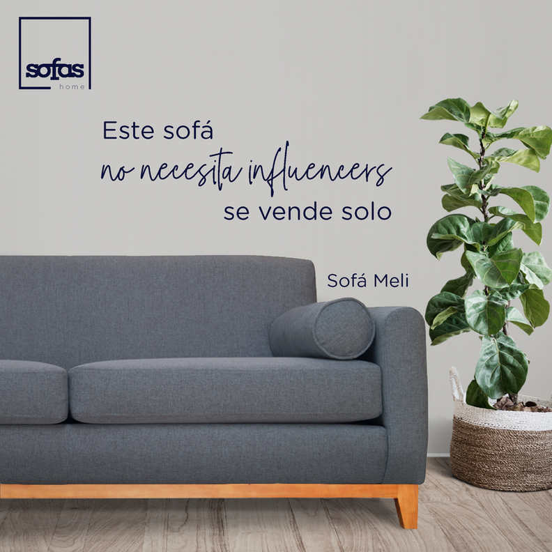 Sofá Meli Felpa Gris 2 Cuerpos-1