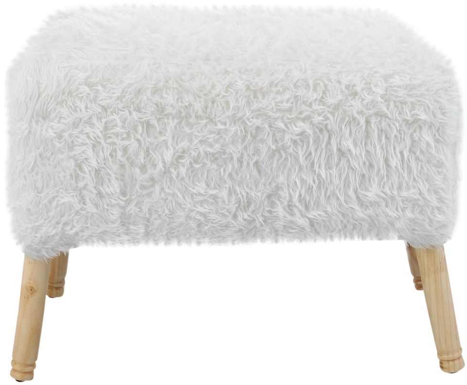 Pouf  Petrum Isidora Blanco Piel Sintética 62x42x42 cm Máxima Design-0