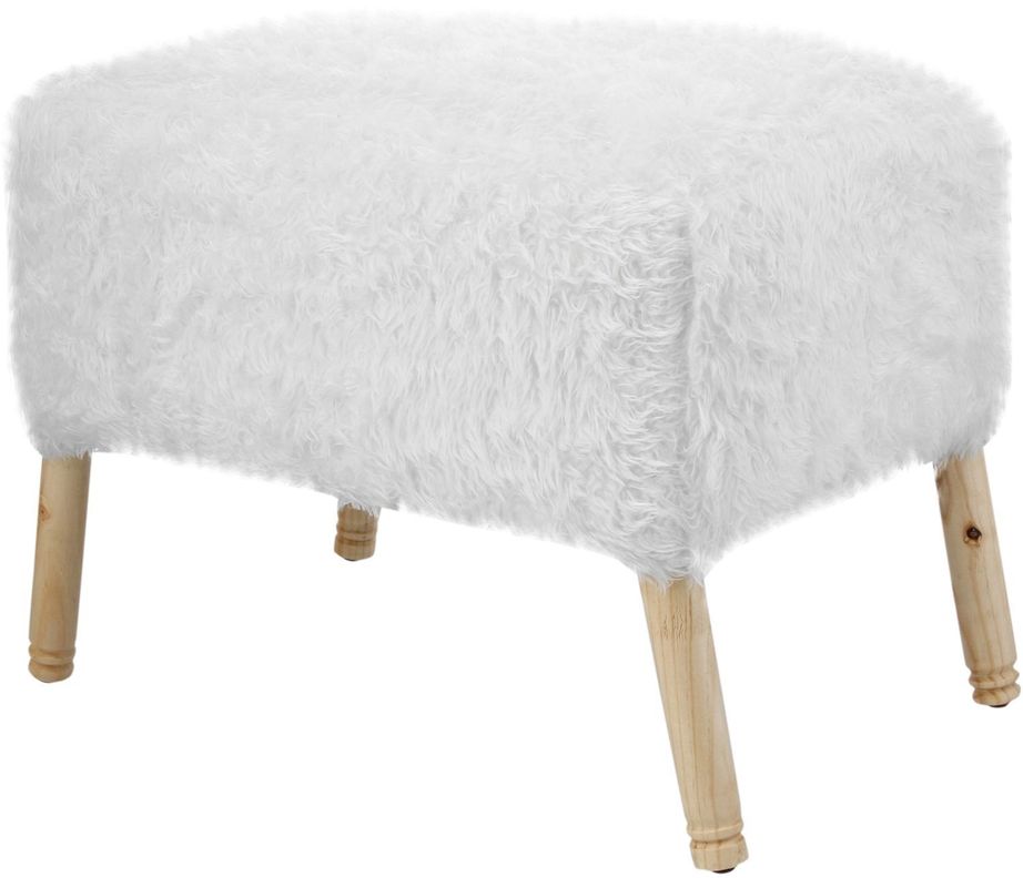 Pouf  Petrum Isidora Blanco Piel Sintética 62x42x42 cm Máxima Design-1