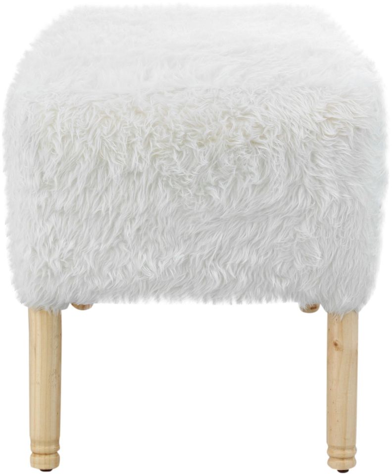 Pouf  Petrum Isidora Blanco Piel Sintética 62x42x42 cm Máxima Design-2